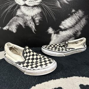 Vans VN000EYEBWW Athletic Sneaker Unisex M8/W9.5 White Checkerboard Skateboard